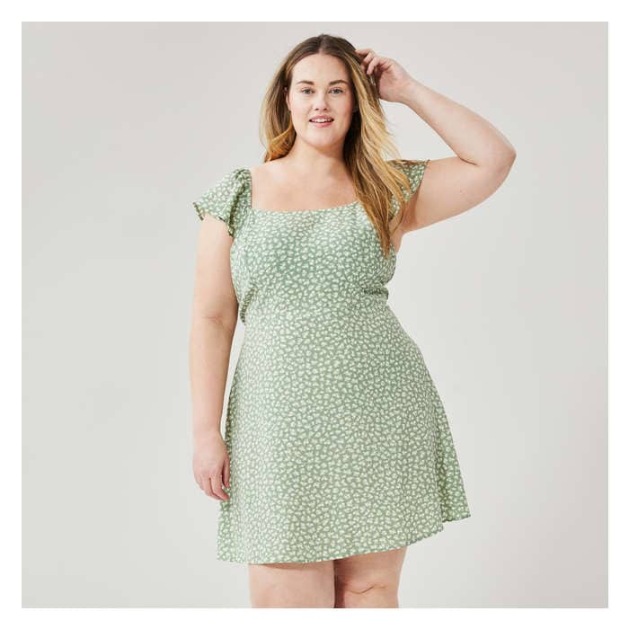 Women+ Flutter Sleeve Mini Dress